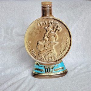 Vintage Jim Beam Whiskey Ceramic Collector Decanter San Diego 200th 1769-1969
